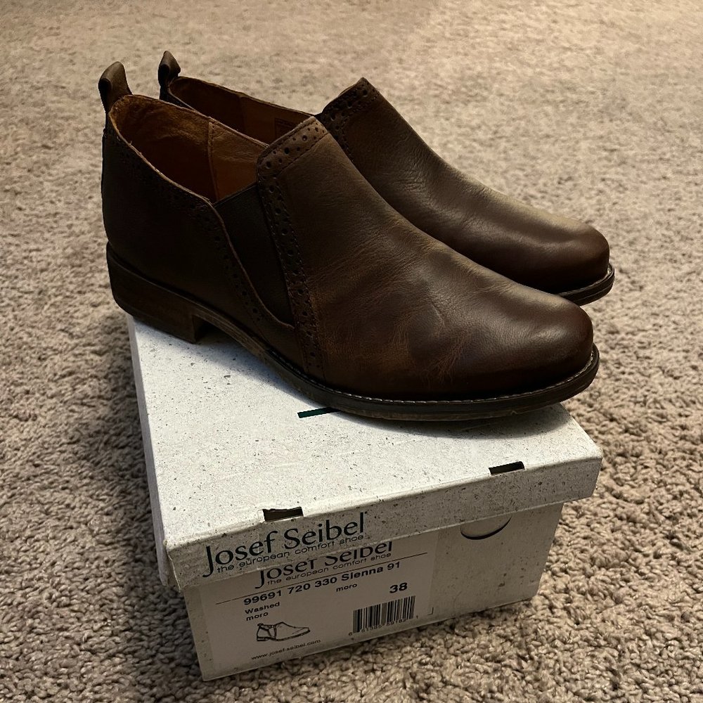 Women's Josef Seibel Brown Leather Slip Ons
